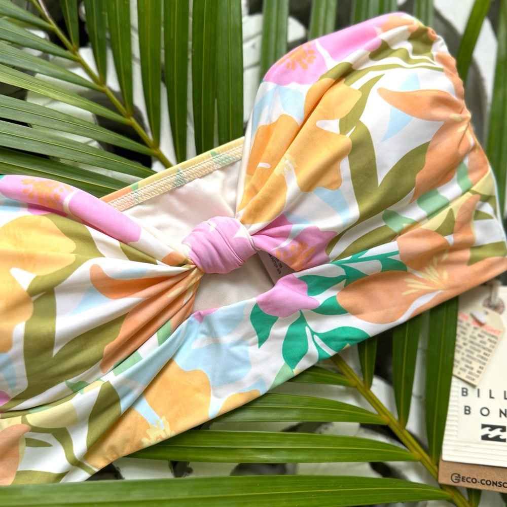 ☀️🌸 BILLABONG 🌸☀️ Sweet Aloha Knotted Bandeau Bikini Swim Top